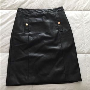 Liz Claiborne black leather like skirt.